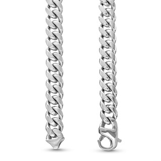 Men's Polished and Satin 3.5mm Reversible Curb Chain Bracelet and Necklace Set in Solid Stainless Steel