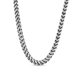 Men's 5.5mm Franco Chain Necklace in Solid Stainless Steel  with Black Ion-Plate - 24&quot;