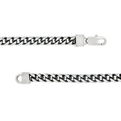 Men's 5.5mm Franco Chain Necklace in Solid Stainless Steel  with Black Ion-Plate - 24"