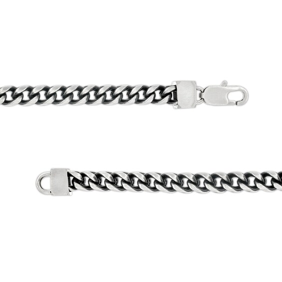 Men's 5.5mm Franco Chain Necklace in Solid Stainless Steel  with Black Ion-Plate - 24"