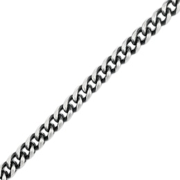 Men's 6.0mm Franco Chain Bracelet in Solid Stainless Steel  with Black Ion-Plate - 8.5&quot;