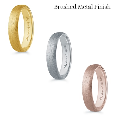 Men's 6.5mm Comfort-Fit Euro Engravable Wedding Band in 14K Rose Gold (1 Line)