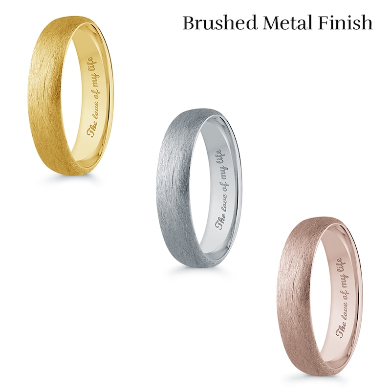 Men's 6.5mm Comfort-Fit Euro Engravable Wedding Band in 14K Rose Gold (1 Line)|Peoples Jewellers