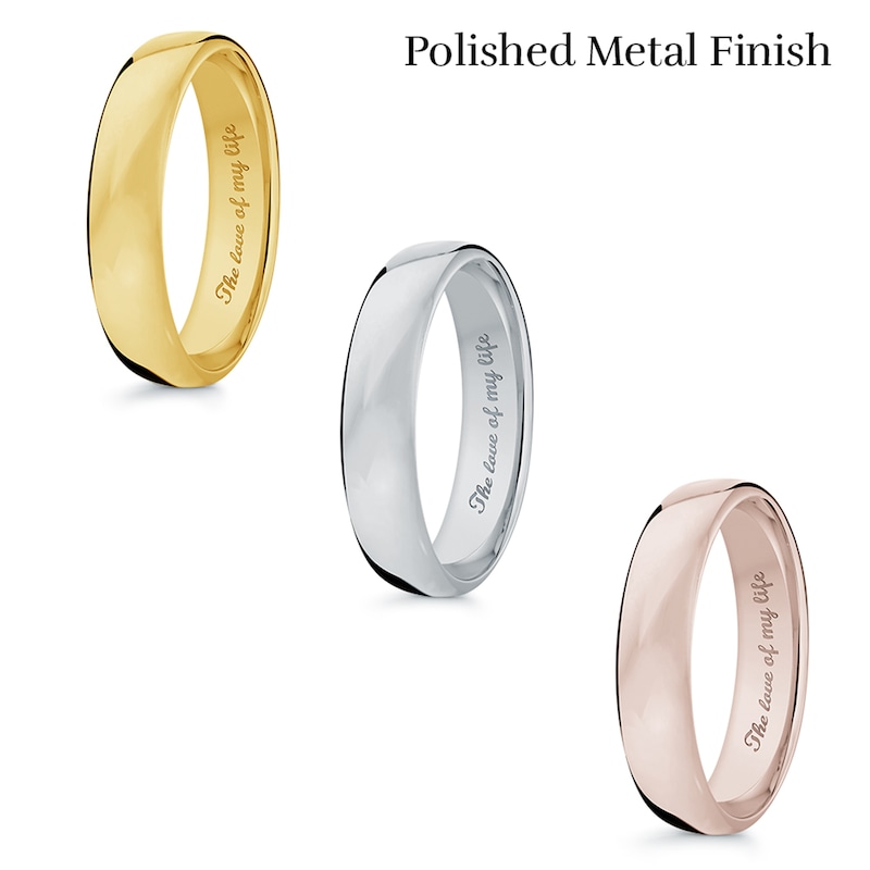 Men's 6.5mm Comfort-Fit Euro Engravable Wedding Band in 14K Rose Gold (1 Line)|Peoples Jewellers