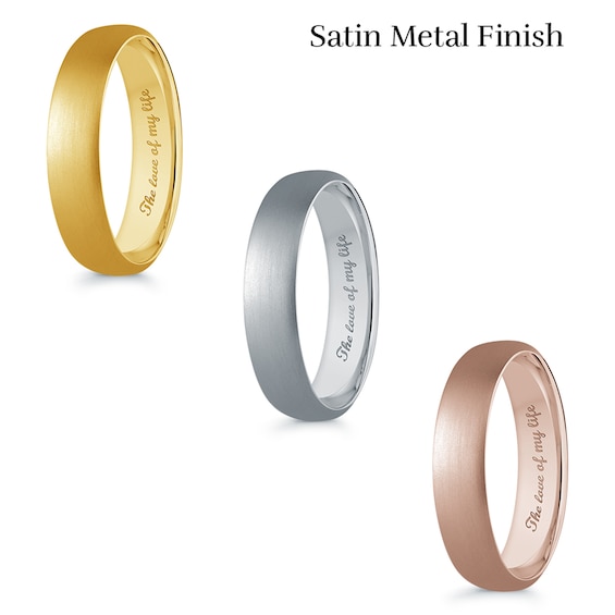 Men's 6.5mm Comfort-Fit Euro Engravable Wedding Band in 14K Rose Gold (1 Line)