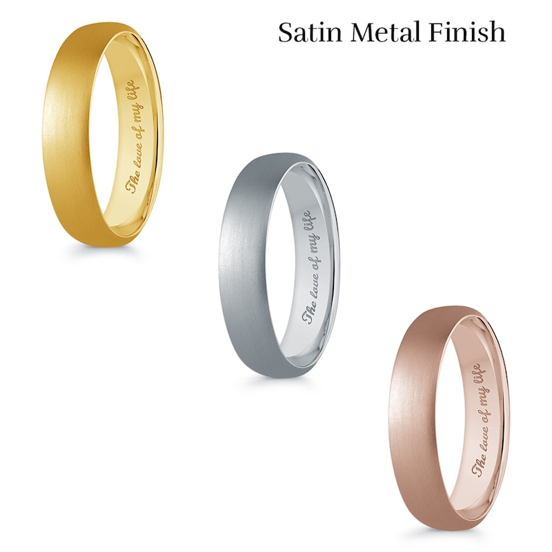 Men's 6.5mm Comfort-Fit Euro Engravable Wedding Band in 14K Rose Gold (1  Line)