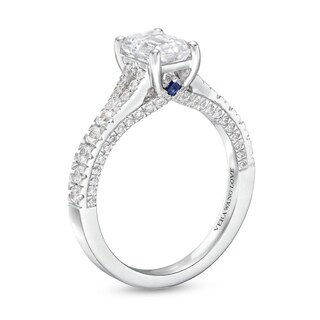 Vera Wang Love Collection Certified Emerald-Cut Centre Diamond 1.45 CT. T.W. Engagement Ring in 14K White Gold (I/SI2)