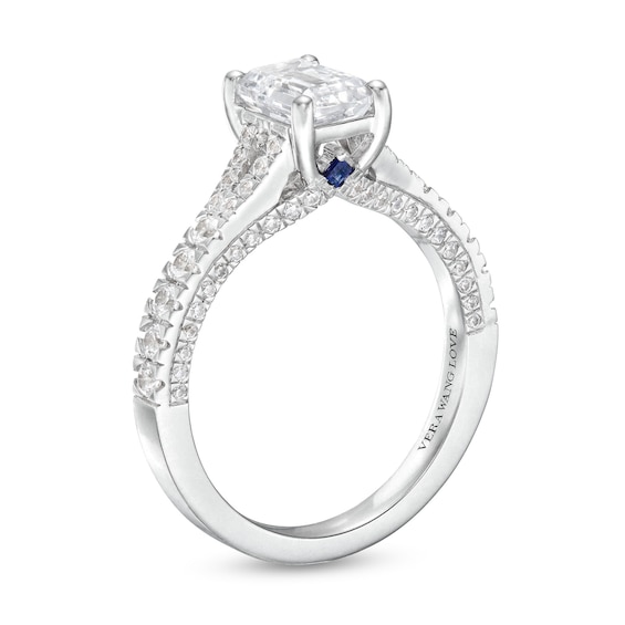 Vera Wang Love Collection Certified Emerald-Cut Centre Diamond 1.45 CT. T.W. Engagement Ring in 14K White Gold (I/SI2)