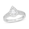 Thumbnail Image 0 of Vera Wang Love Collection 1.23 CT. T.W. Pear-Shaped Diamond Flower Frame Engagement Ring in 14K White Gold (I/SI2)