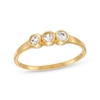 Thumbnail Image 0 of Child's Cubic Zirconia Three Stone Ring in 10K Gold