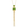 Thumbnail Image 0 of Jade and 0.10 CT. T.W. Diamond Lantern Necklace in 14K Gold