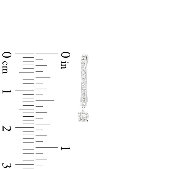 Unstoppable Love™ 0.12 CT. T.W. Diamond Dangle Huggie Hoop Earrings in Sterling Silver