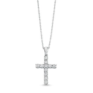 0.065 CT. T.W. Diamond Miracle Cross Pendant in Sterling Silver