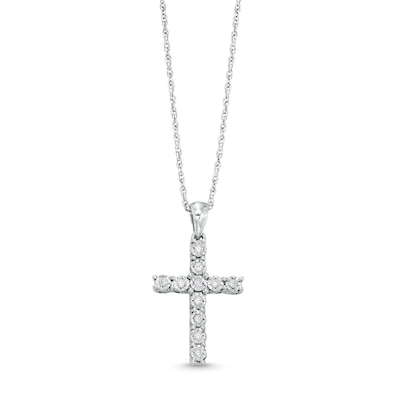 0.065 CT. T.W. Diamond Miracle Cross Pendant in Sterling Silver