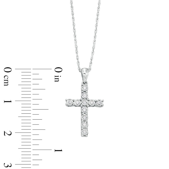 0.065 CT. T.W. Diamond Miracle Cross Pendant in Sterling Silver