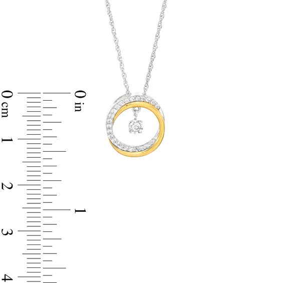 Unstoppable Love™ 0.15 CT. T.W. Diamond Dangle Circle Pendant in Sterling Silver and 10K Gold