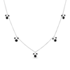 Disney Treasures Mickey Mouse Onyx and 0.085 CT. T.W. Black Diamond Station Necklace in Sterling Silver