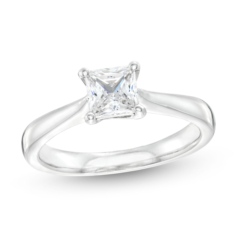 1.00 CT. GIA-Graded Princess-Cut Diamond Solitaire Engagement Ring in 14K White Gold (F/SI2)