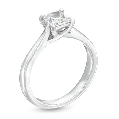 1.00 CT. GIA-Graded Princess-Cut Diamond Solitaire Engagement Ring in 14K White Gold (F/SI2)