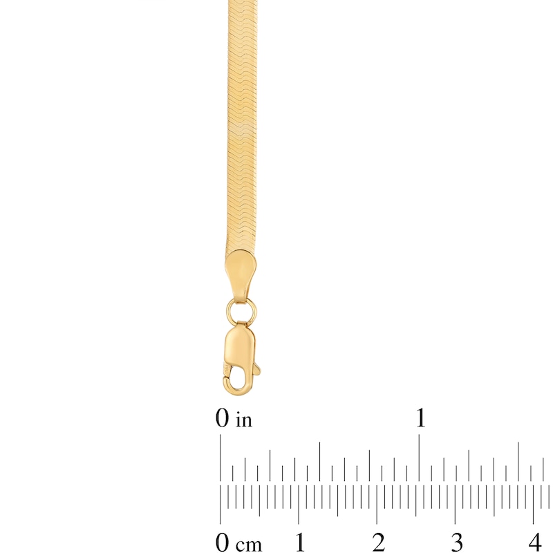 3.8mm Herringbone Chain Bracelet in Hollow 14K Gold - 7.0"