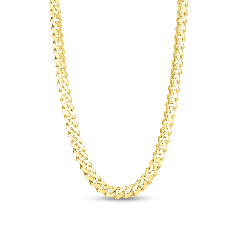 9.5mm Cuban Curb Chain Necklace in Hollow 14K Gold - 22"|Peoples Jewellers