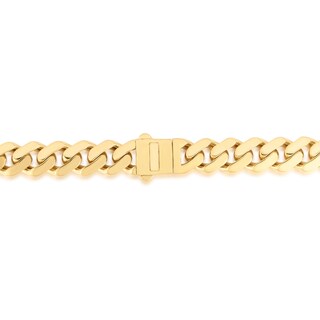 9.5mm Cuban Curb Chain Necklace in Hollow 14K Gold - 22"