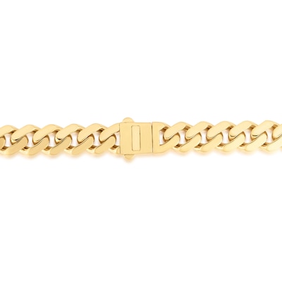 9.5mm Cuban Curb Chain Necklace in Hollow 14K Gold - 22"