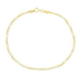 1.3mm Figaro Chain Anklet in Solid 14K Gold - 10&quot;