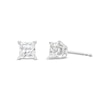 Thumbnail Image 0 of 0.90 CT. T.W. Certified Princess-Cut Lab-Created Diamond Solitaire Stud Earrings in 14K White Gold (I/SI2)