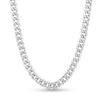 Men's 6.4mm Cuban Curb Chain Necklace in Semi-Solid 10K White Gold - 22"