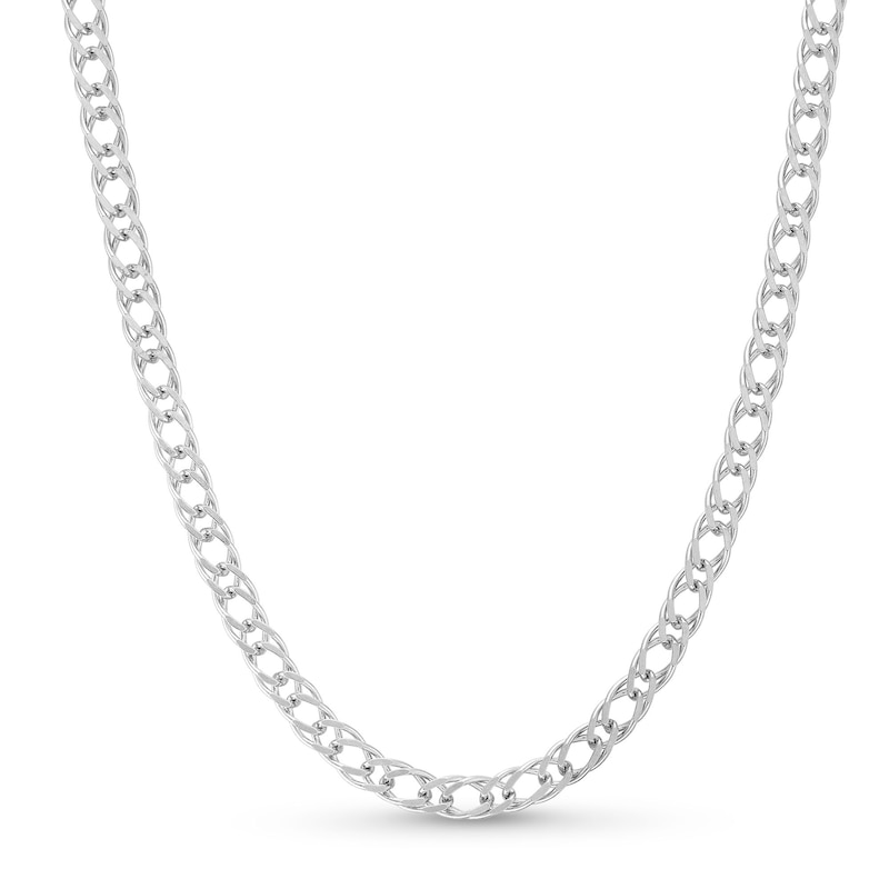 3.6mm Double Curb Chain Necklace in Solid Sterling Silver  - 18"