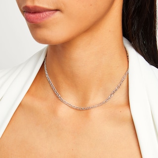 3.6mm Double Curb Chain Necklace in Solid Sterling Silver  - 18"