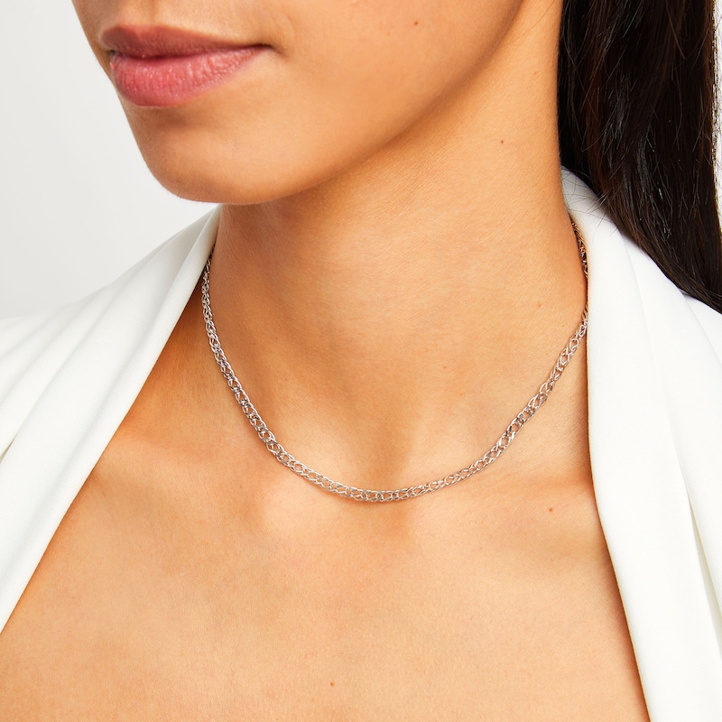 3.6mm Double Curb Chain Necklace in Solid Sterling Silver  - 18"