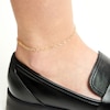 Thumbnail Image 1 of 3.35mm Hammered Rolo Chain Anklet in Hollow 14K Gold - 10"