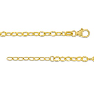 3.35mm Hammered Rolo Chain Anklet in Hollow 14K Gold - 10"