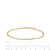 Thumbnail Image 3 of 3.35mm Hammered Rolo Chain Anklet in Hollow 14K Gold - 10"