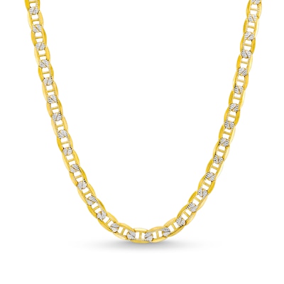 4.7mm Diamond-Cut Mariner Chain Necklace in Semi-Solid 14K Two-Tone Gold - 18"