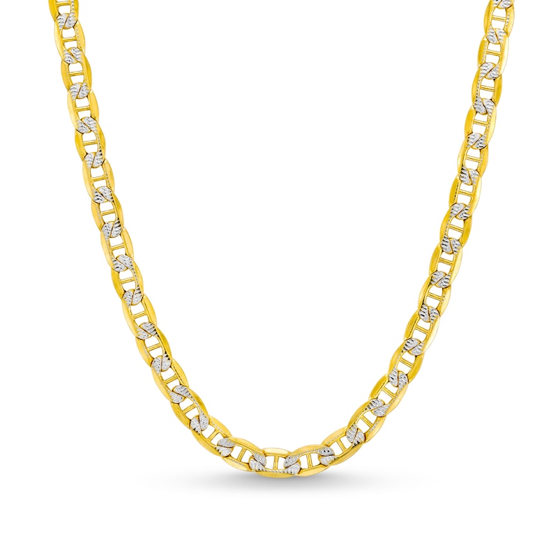 4.7mm Diamond-Cut Mariner Chain Necklace in Semi-Solid 14K Two-Tone Gold - 18"