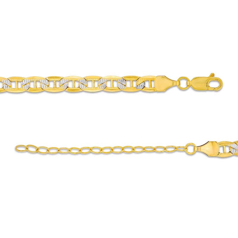 4.7mm Diamond-Cut Mariner Chain Necklace in Semi-Solid 14K Two-Tone Gold - 18"