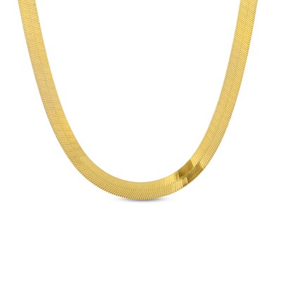 2.35mm Herringbone Chain Necklace in Solid 14K Gold - 18"