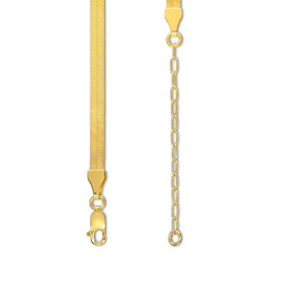 2.35mm Herringbone Chain Necklace in Solid 14K Gold - 18"