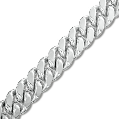 Diamond-Cut 10.7mm Cuban Curb Chain Bracelet in Solid Sterling Silver  - 8.5"