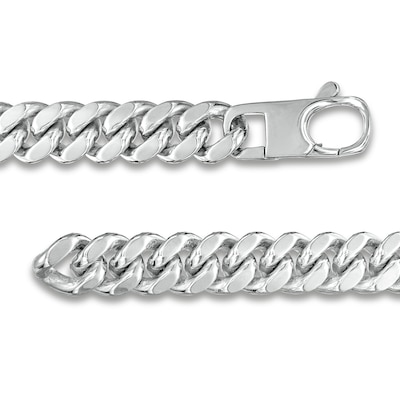 Diamond-Cut 10.7mm Cuban Curb Chain Bracelet in Solid Sterling Silver  - 8.5"