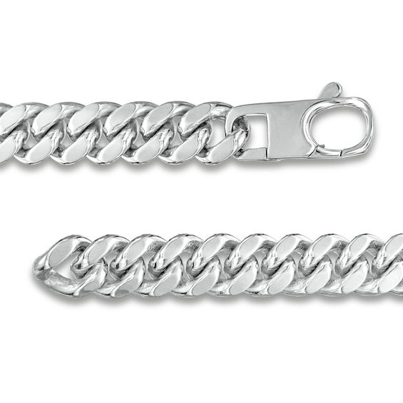 Diamond-Cut 10.7mm Cuban Curb Chain Bracelet in Solid Sterling Silver  - 8.5"