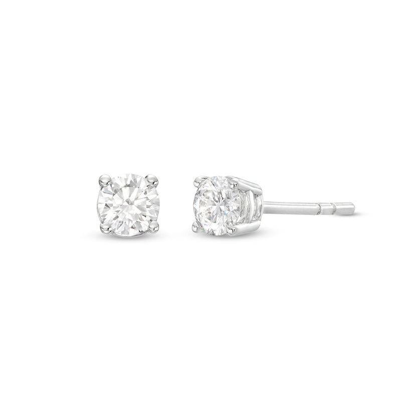 0.40 CT. T.W. Certified Lab-Created Diamond Solitaire Stud Earrings in 10K White Gold (I/SI2)|Peoples Jewellers