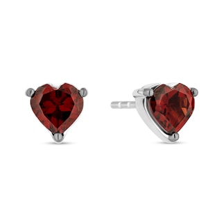 Disney Treasures Winnie the Pooh Heart-Shaped Garnet Stud Earrings and Pendant Set in Sterling Silver and 10K Rose Gold