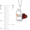 Thumbnail Image 3 of Disney Treasures Winnie the Pooh Heart-Shaped Garnet Stud Earrings and Pendant Set in Sterling Silver and 10K Rose Gold