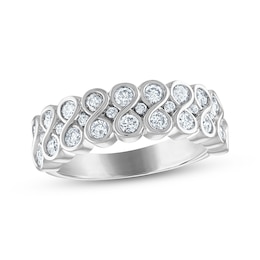Every Moment Collection 0.95 CT. T.W. Diamond Double Row Infinity Ring in 14K White Gold