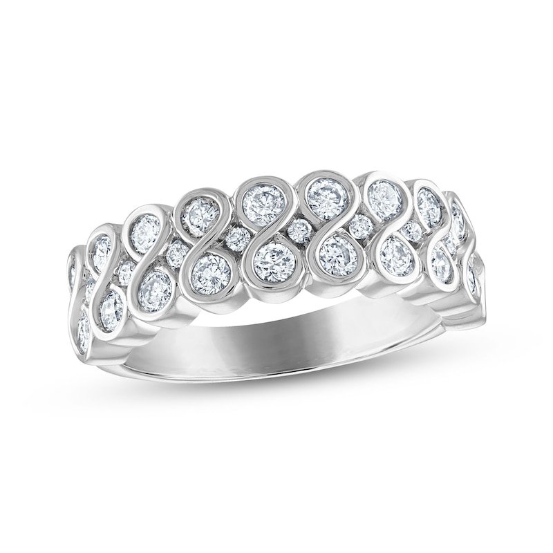 Every Moment Collection CT. T.W. Diamond Double Row Infinity Ring in 14K White Gold|Peoples Jewellers