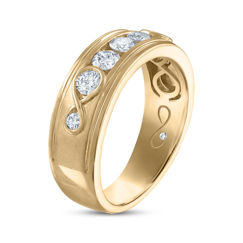 Every Moment Collection Men's 0.95 CT. T.W. Diamond Three Stone Wedding Band in 14K Gold